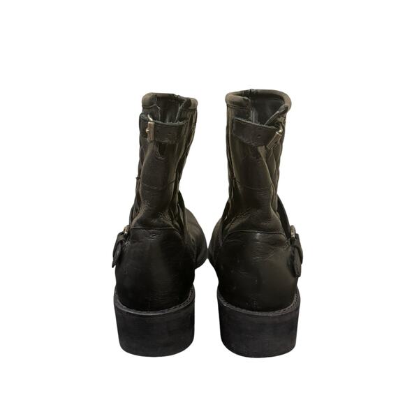 Matisse Homestead Black Leather Quilted Biker Moto Boots Womens 10 - Picture 5 of 8